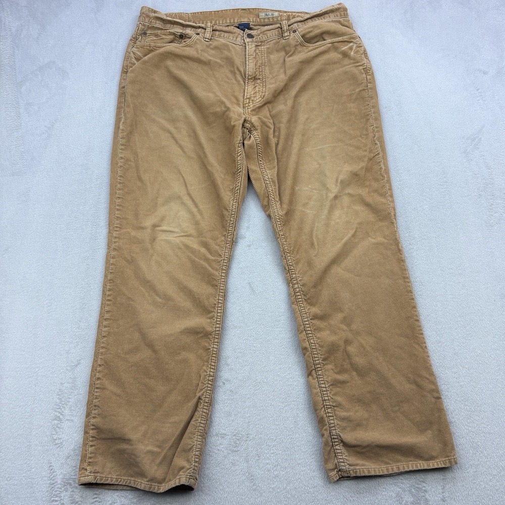 Polo Ralph Lauren Pants Mens 38x30 Beige Brown Corduroy 650 Straight Preppy Zip
